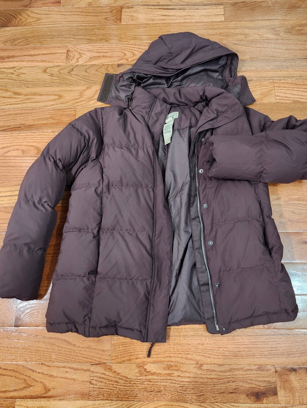 L.L. Bean Women's Hooded Puffer Jacket - Dark Brown